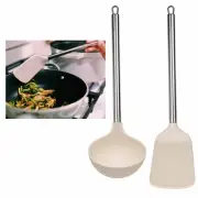 2 Pc Solid Turner Non Stick Kitchen Spatulas High Heat Resistant Cooking Utensil