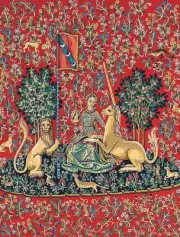 Canvas Penelope Antique Lady to The Unicorn on The View 65x80cm