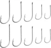 50Pcs Bait Holder Sea Fishing Hooks Barbed Shank Hook Fishing Hook Worm Hook for Freshwater Saltwater Redfish Snook Black