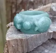 Jade ring size 11.5 Fine Green Guatemala Jade. Cool Chunker.