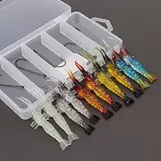 OriGlam 10pcs Soft Baits for Shrimp Baits Soft Silicone Shrimp Fishing Lure Artificial Bait Fishing Hooks Jigs with Hooks for Trout Bar Salmon