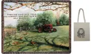 Pheasant Day Inspirational Throw Blanket and Angel Tote 50"x60" NWT