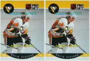 2x PRO SET 1990 KEVIN STEVENS NHL RC PITTSBURGH PENGUINS MINT ROOKIE #240 LOT