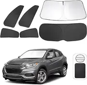 8PCS Windshield Sun Shade Custom Fit for 2016-2022 Honda HRV HR-V Accessories Foldable Sunshade Side Rear Window Shade Cover Full Set Privacy Protection Keeps Car Cool