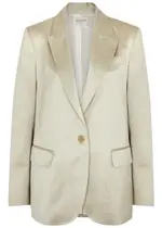 Forte_forte Herringbone Satin Blazer - Sand - 3 (UK 12 / M) 3 (UK 12 / M)