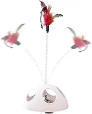Générique Cat Feather Toy, Interactive Suction Cup Toy, Spring Wand for Cats, Stimulates Hunting Instincts, Compact Window Mount, 1 Pack Colorful, Indoor Kitten Play and Exercise