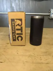 RTIC Stainless Steel Skinny Can Cooler, Fits all 12oz Slim Cans, Black/Charcoal
