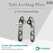 2.7mm TPLO Locking Plates 1 Pair Pre-contoured SS 316L Voi Style By Orthowant