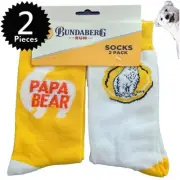 Bundaberg Rum Twin Pack Men's Socks – White & Yellow | Papa Bear Edition