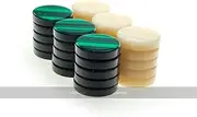 Manopoulos Pearl Acrylic Backgammon Checkers, Cream and Green, 36mm