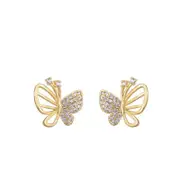 Butterfly Zircon Earrings Hollow Design Spring Summer Jewelry for Women Girls