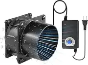 80mm 3.15" 12V High Airflow Small Axial Adjust Speed Exhaust Fan with 3" Square to Round Duct Plate Kits for DIY Ventilation Projects