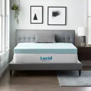 Aloe Infused 4" Gel Memory Foam Mattress Topper Dissipate Body Heat CertiPUR-US