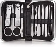 11-26 pieces of nail clippers manicure set stainless steel nail clippers scissors cuticle pliers nail tool set 11black