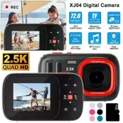 Digital Camera 32GB HD 2.5K 72MP 2.4'' LCD Screen 16X Zoom Anti-Shake BLACK