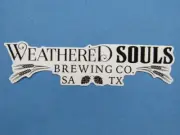 8" Beer STICKER ~ WEATHERED SOULS Brewing Black is Black Stout ~ San Antonio, TX