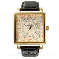 在飛比找momo購物網優惠-【Jebely】金色年華造型錶-黑x金框(經典白)