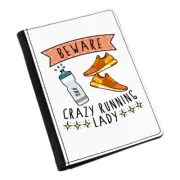 Beware Crazy Running Lady Passport Holder Cover Case Mum Mothers Day Funny