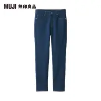 在飛比找momo購物網優惠-【MUJI 無印良品】女有機棉混彈性丹寧合身褲(藍色)
