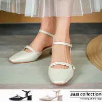 在飛比找momo購物網優惠-【J&H collection】經典百搭皮帶裝飾腳環絆帶涼鞋