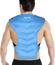 REVIX Large Ice Pack for Shoulder and Back Injuries Reusable Gel Ice Wrap for Full Back Pain Relief and Swelling from Injury and Surgery, Soft Plush Lining, Flexible and Long Lasting