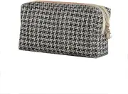 Checkered Makeup Bag for Purse Portable Zipper Make Up Pouch Small Cosmetic Case