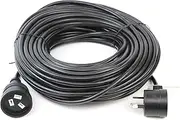 MaxAV Piggyback Plug Power Extension Cable Lead Mains Black Australian Piggy Back Mains Socket Cord (30M)