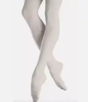 Bloch Girl's Adaptatoe White Ballet Tights Size CHM 5735