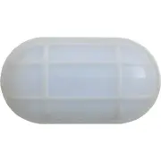 Bulkhead Wall Light Lamp 20W Oval White 3000K IP65 Optional Cage 1600LM