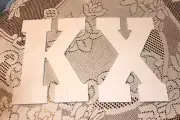 2 LARGE WHITE WOODEN LETTERS "X" & "K" ART CRAFT FOR DECORATING PAINTING OR PLAI