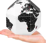 DearWorld, The Pinnable Globe with 50 Pins, 3d Map for Home, Business & Office Décor, Premium Quality Thick Paper, Assembles in Seconds, Perfect Gift for Travelers (World with Country Names,XXS)