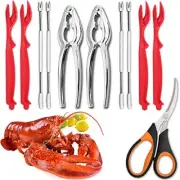 11 Pcs Lobster Crackers and Picks Set Seafood Crab Leg Cracker Tools
