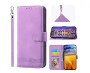 LMW Flip Leather Wallet Case for iPhone XR - Purple