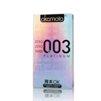 在飛比找momo購物網優惠-【okamoto 岡本】003 極薄白金保險套 10入/盒 