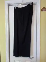 Eileen Fisher Corded Tencel Wide Leg Pants High Rise Side Zip Black Sz 1X NWT