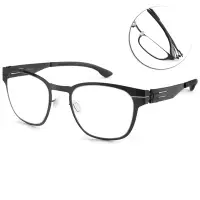 在飛比找Yahoo奇摩購物中心優惠-ic!berlin 方框光學眼鏡 德國薄鋼/黑#Edgar 