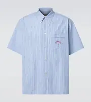 [Plan C] Plan C Striped cotton ooplin shirt UK 14,5 blue