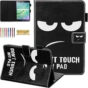 Galaxy Tab S2 8.0 Case, Dteck Folio Stand PU Leather Protective Case with Auto Sleep/Wake Card Holders Wallet Cover for Samsung Galaxy Tab S2 8.0 Case 2015 Released SM-T710 T715 T713,Don't Touch