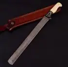 SHARP Brisket Slicer DAMASCUS Billet Carving Knife Custom Made Brisket knife