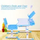 Adjustable Kids Desk and Chair Set with Study Lamp Comfortable Workstation