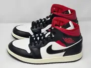 Nike Air Jordan 1 Mid Red Panda Men's 10.5 Women's 12 White Black NBY BQ6472-061