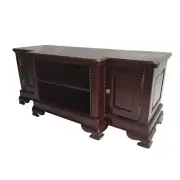 Solid Mahogany Wood TV Cabinet with Shelves Antique Colonial Style 1.4m PreOrder