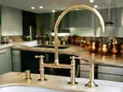 Unlacquered Solid Brass Kitchen Bridge Faucet with Lever Handles, Swivel Spout,