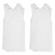 6x Bonds Boys Kids Chesty Comfy Cotton White Vest Singlets Tank Top UYG33A Bulk