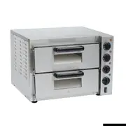 BakerMax Compact Countertop Double Deck Electric Pizza Oven EP-2T/15 - EP-2T/15