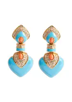Kenneth Jay Lane Clip-on Drop Earrings - Turquoise ONE SIZE