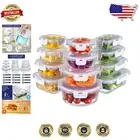 Sleek 12-Pack Glass Food Containers for Meal Prep - Safe for Freezer & Oven