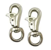 Bull Snap Clip With Hook Easy Open Steel Nickel Plated Horse Rope Lead Rug X 2
