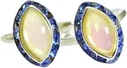 [TIBETAN SILVER] Fashion Toe Rings for Women & Teens 925 Sterling Silver Plated Coloured Zircon Handmade Unique Designer Modern Contemporary Adjustable Size Toe Ring Jewelry