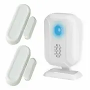 Wireless Door Open Sensor Loud Ring Alarm Chime Entrance Siren Entry Bell White